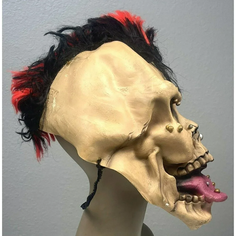 VTG IEW Full-Face Latex Punk Rock Zombie HALLOWEEN MASK Mohawk Undead Scary READ